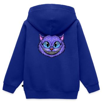 Funny Cheshire Cat - Kids Premium Organic Zip-up Hoodie - royal blue - Back - AI Model Kid Male (0cm)