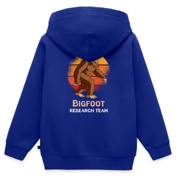 Équipe de recherche Bigfoot - Sweat Premium à capuche zippé enfant bio - bleu roi - Dos - AI Model Kid Male (0cm)