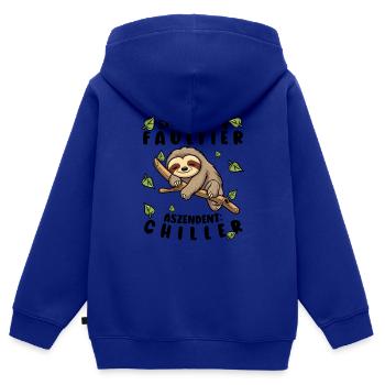 Faultier Lustiger Spruch: Sternzeichen Faultier - Kinder Premium Organic Zip Hoodie - Royalblau - Hinten - AI Model Kid Male (0cm)