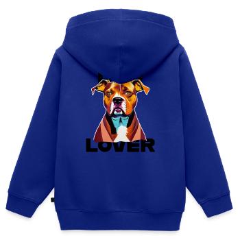 Dog Lover American Stafford - Kinder Premium Organic Zip Hoodie - Royalblau - Hinten - AI Model Kid Male (0cm)