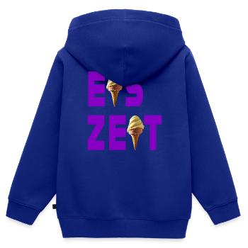 Eiszeit violet - Kinder Premium Organic Zip Hoodie - Royalblau - Hinten - AI Model Kid Male (0cm)