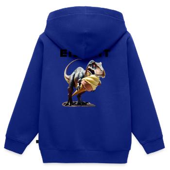 Eiszeit mit Dinosaurier - Kinder Premium Organic Zip Hoodie - Royalblau - Hinten - AI Model Kid Male (0cm)