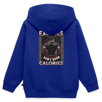 Ausreden, Verbrennen, Keine Kalorien, Personal - Kinder Premium Organic Zip Hoodie - Royalblau - Hinten - AI Model Kid Male (0cm)