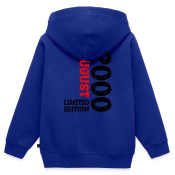 2000 August Limited Edition 23. Geburtstag Outfit - Kinder Premium Organic Zip Hoodie - Royalblau - Hinten - AI Model Kid Male (0cm)
