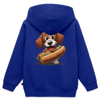 Hot Dog - Kinder Premium Organic Zip Hoodie - Royalblau - Hinten - AI Model Kid Male (0cm)
