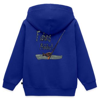 SÜCHTIGER NACH ANGELN - Kinder Premium Organic Zip Hoodie - Royalblau - Hinten - AI Model Kid Male (0cm)