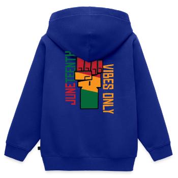 Juneteenth Vibes nur | Freiheit | Tag der Emanzipation - Kinder Premium Organic Zip Hoodie - Royalblau - Hinten - AI Model Kid Male (0cm)