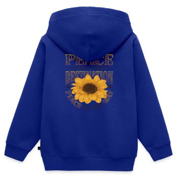 Frieden Ist Nicht Das Ziel, Frieden Ist Der Weg - Kinder Premium Organic Zip Hoodie - Royalblau - Hinten - AI Model Kid Male (0cm)