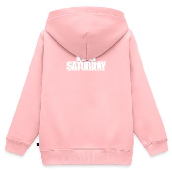 Lustig, es ist Samstag Scherzkeks Tag der Woche Witz - Kinder Premium Organic Zip Hoodie - Rosa - Hinten - AI Model Kid Female (0cm)