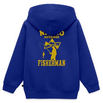 lustig angeln fisch fisch fischer nacho durchschnitt - Kinder Premium Organic Zip Hoodie - Royalblau - Hinten - AI Model Kid Male (0cm)