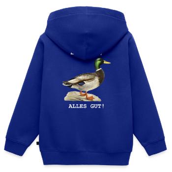 Ente gut, alles gut! - Kinder Premium Organic Zip Hoodie - Royalblau - Hinten - AI Model Kid Male (0cm)
