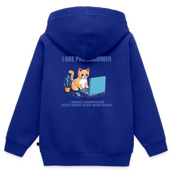 Ich bin Programmierer - Kinder Premium Organic Zip Hoodie - Royalblau - Hinten - AI Model Kid Male (0cm)