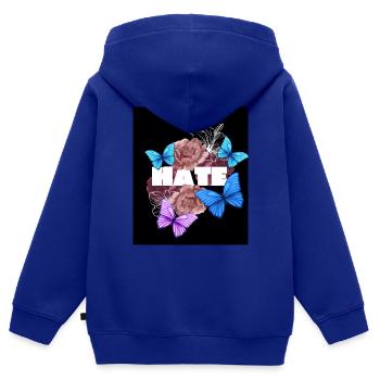 Hate Designer T-shirt - Kinder Premium Organic Zip Hoodie - Royalblau - Hinten - AI Model Kid Male (0cm)