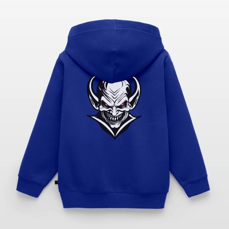 Devil / Hell / Horror / Devilish / Evil Kids Premium Organic Zip-up Hoodie