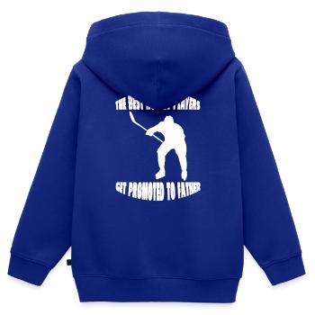 Eishockeyspieler Eishockey Hockeyfan Eishockeyteam - Kinder Premium Organic Zip Hoodie - Royalblau - Hinten - AI Model Kid Male (0cm)