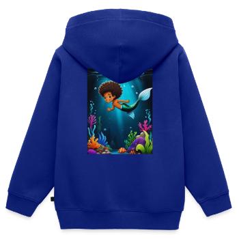 Geschenkidee Meermann Meerjunge Fabelwesen - Kinder Premium Organic Zip Hoodie - Royalblau - Hinten - AI Model Kid Male (0cm)