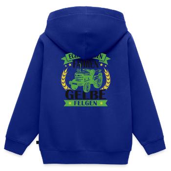 Echte helden fahren gelbe felgen - Kinder Premium Organic Zip Hoodie - Royalblau - Hinten - AI Model Kid Male (0cm)