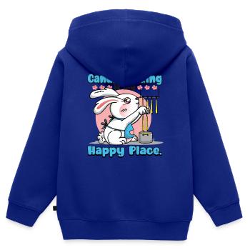 Das Kerzenmachen ist mein glücklicher Ort. - Kinder Premium Organic Zip Hoodie - Royalblau - Hinten - AI Model Kid Male (0cm)