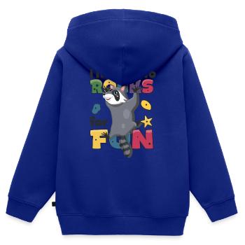 I hold on to rocks for fun - Kids Premium Organic Zip-up Hoodie - royal blue - Back - AI Model Kid Male (0cm)