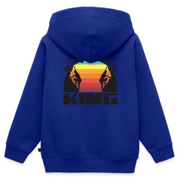 Rock Climbing King - Kids Premium Organic Zip-up Hoodie - royal blue - Back - AI Model Kid Male (0cm)