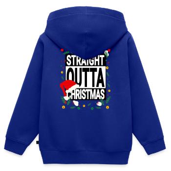 Straight Outta Christmas - Weihnachtsspruch - Kinder Premium Organic Zip Hoodie - Royalblau - Hinten - AI Model Kid Male (0cm)