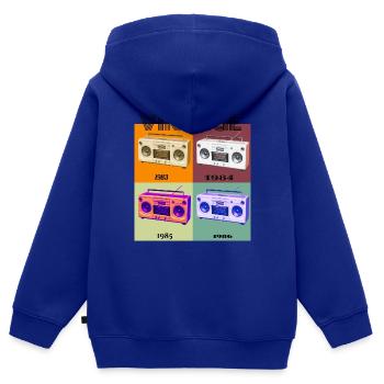 Radio Cassette Player, Retro - Kids Premium Organic Zip-up Hoodie - royal blue - Back - AI Model Kid Male (0cm)