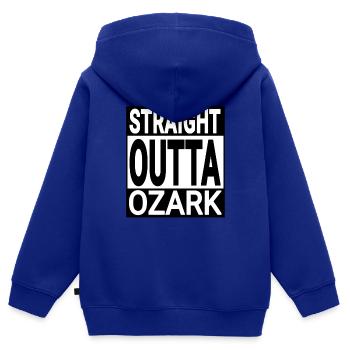 Ozark, Missouri - Kids Premium Organic Zip-up Hoodie - royal blue - Back - AI Model Kid Male (0cm)