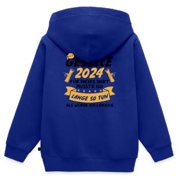 Compagnon 2024 - Sweat Premium à capuche zippé enfant bio - bleu roi - Dos - AI Model Kid Male (0cm)