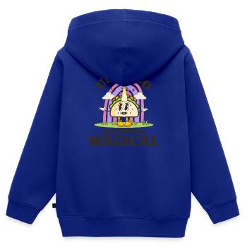 Taco - Sweat Premium à capuche zippé enfant bio - bleu roi - Dos - AI Model Kid Male (0cm)