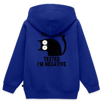 I Had My Patience Tested I'm Negative Black Cat - Kinder Premium Organic Zip Hoodie - Royalblau - Hinten - AI Model Kid Male (0cm)