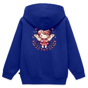 Valentinsengel, Valentinstagsengel - Kinder Premium Organic Zip Hoodie - Royalblau - Hinten - AI Model Kid Male (0cm)