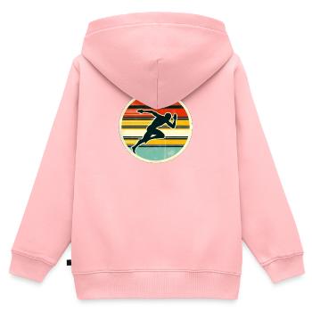 Sprinter - Track And Field 4 - Kinder Premium Organic Zip Hoodie - Rosa - Hinten - AI Model Kid Female (0cm)