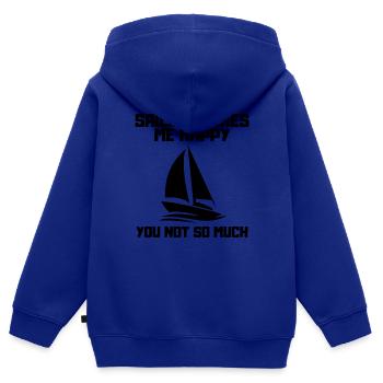 Voile, Voile, Voilier, Voilier, Voile - Sweat Premium à capuche zippé enfant bio - bleu roi - Dos - AI Model Kid Male (0cm)