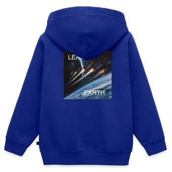Retro Style Plakat Raumfahrt „Leave Earth“ - Kinder Premium Organic Zip Hoodie - Royalblau - Hinten - AI Model Kid Male (0cm)