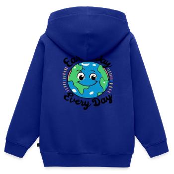 Earth Day Umweltschutz Umweltschützer Geschenkidee - Kinder Premium Organic Zip Hoodie - Royalblau - Hinten - AI Model Kid Male (0cm)