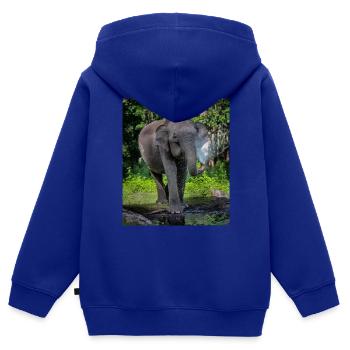Beautiful Elephant - Kids Premium Organic Zip-up Hoodie - royal blue - Back - AI Model Kid Male (0cm)