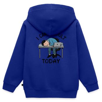 ICH KANN HEUTE NICHT ERWACHSEN WERDEN - Kinder Premium Organic Zip Hoodie - Royalblau - Hinten - AI Model Kid Male (0cm)