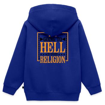 I'm Going To Hell In Every Religion 6 - Kids Premium Organic Zip-up Hoodie - royal blue - Back - AI Model Kid Male (0cm)