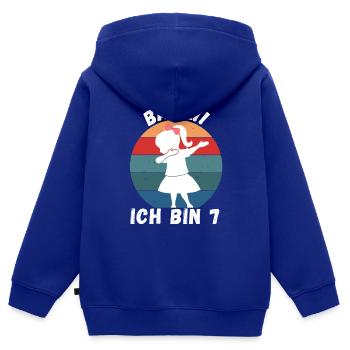 7. Geburtstag - BÄÄM, Mädchen mit DAB Tanz - Kinder Premium Organic Zip Hoodie - Royalblau - Hinten - AI Model Kid Male (0cm)