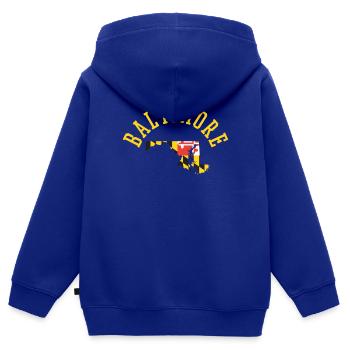 Baltimore Usa Flagge Patriot Stolzes Heimatland - Kinder Premium Organic Zip Hoodie - Royalblau - Hinten - AI Model Kid Male (0cm)