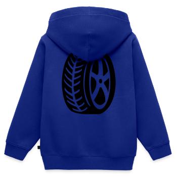 pneu - Sweat Premium à capuche zippé enfant bio - bleu roi - Dos - AI Model Kid Male (0cm)