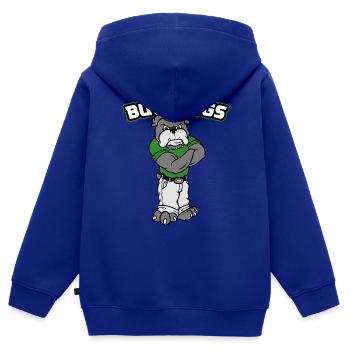 Bulldogge - Kinder Premium Organic Zip Hoodie - Royalblau - Hinten - AI Model Kid Male (0cm)