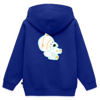 Bear Drawing - Kids Premium Organic Zip-up Hoodie - royal blue - Back - AI Model Kid Male (0cm)