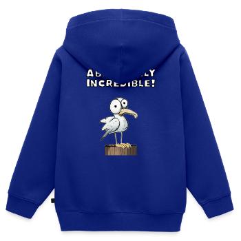 Absolument incroyable - Sweat Premium à capuche zippé enfant bio - bleu roi - Dos - AI Model Kid Male (0cm)