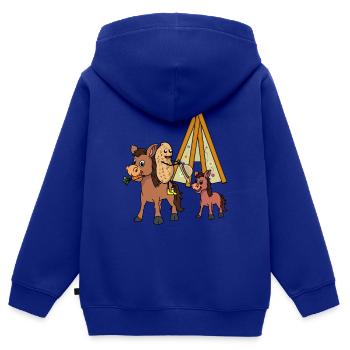 Wild West Peanut Muli Donkey Donkey Rider Rider - Sweat Premium à capuche zippé enfant bio - bleu roi - Dos - AI Model Kid Male (0cm)