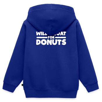 Donut-Squat-Heiterkeit trifft auf - Kinder Premium Organic Zip Hoodie - Royalblau - Hinten - AI Model Kid Male (0cm)
