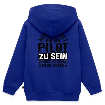 Pilot Flugzeug Piloten Fliegen Flieger Flugsport - Kinder Premium Organic Zip Hoodie - Royalblau - Hinten - AI Model Kid Male (0cm)