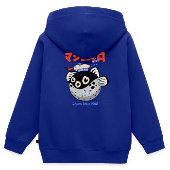 Restez bouffée - Sweat Premium à capuche zippé enfant bio - bleu roi - Dos - AI Model Kid Male (0cm)