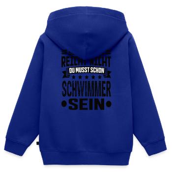 Schwimmer - Kinder Premium Organic Zip Hoodie - Royalblau - Hinten - AI Model Kid Male (0cm)