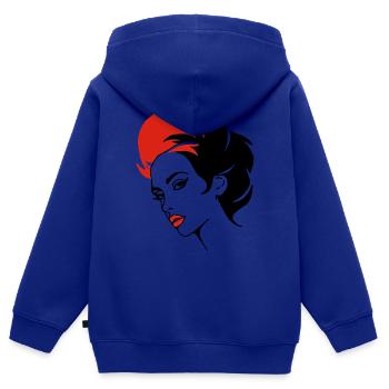 Frauenportrait abstrakt - Kinder Premium Organic Zip Hoodie - Royalblau - Hinten - AI Model Kid Male (0cm)
